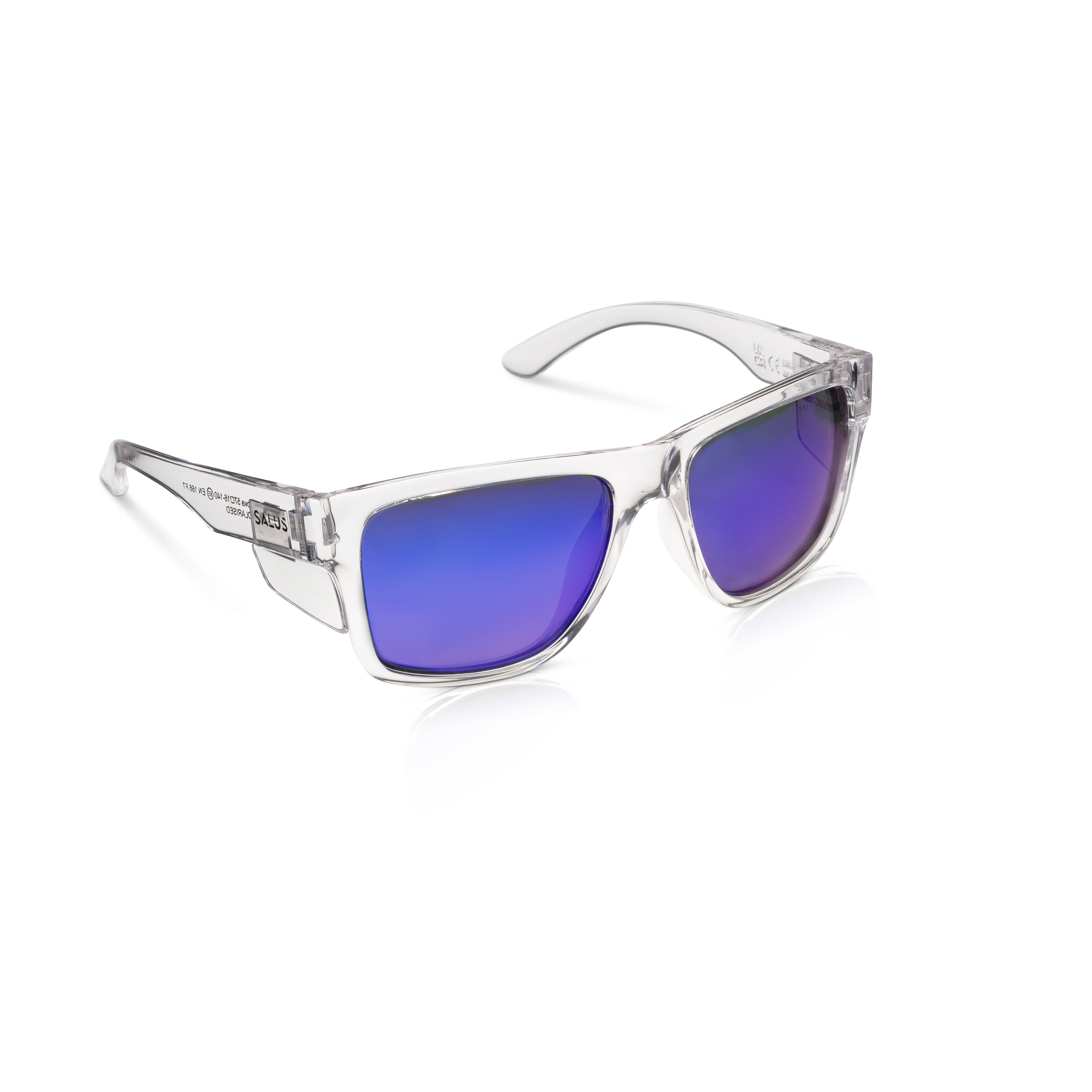 Monture transparente Nova, verres polarisés bleus – Salus Eyewear