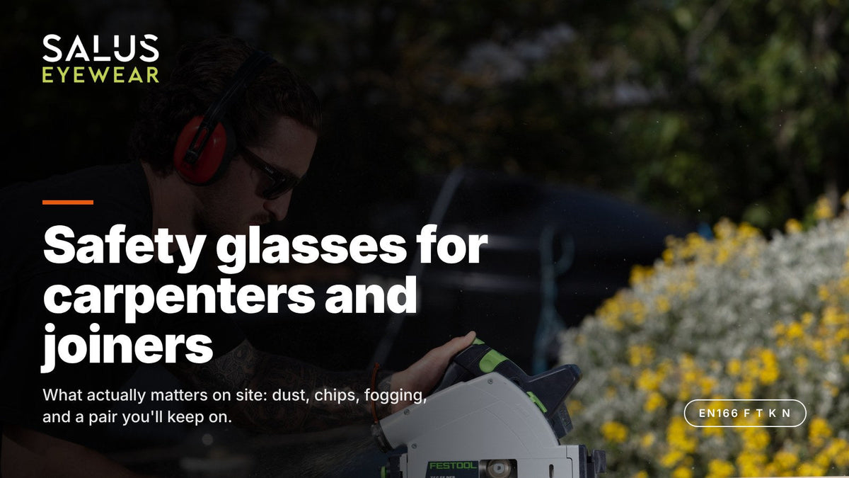 Salus Nova clear lens safety glasses for carpenters